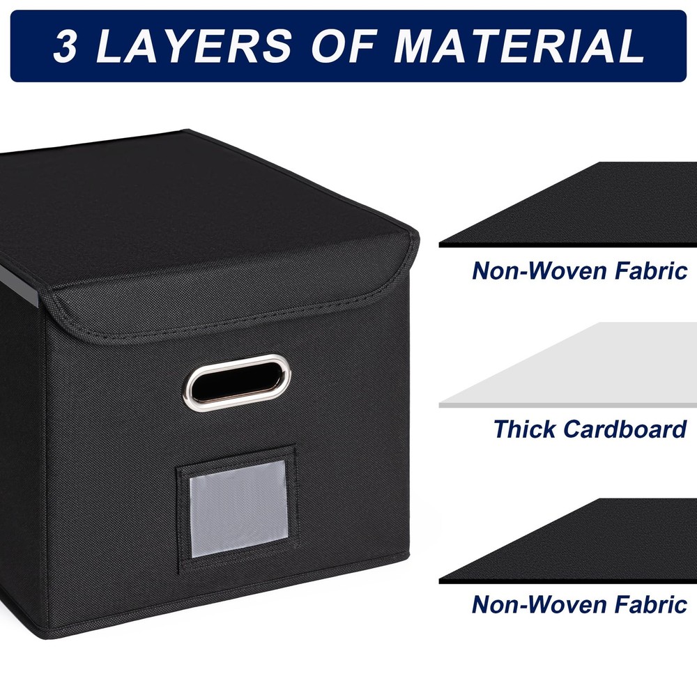 File Organizer Box with Lid, Large Hanging File Folder Organizer with Plastic...