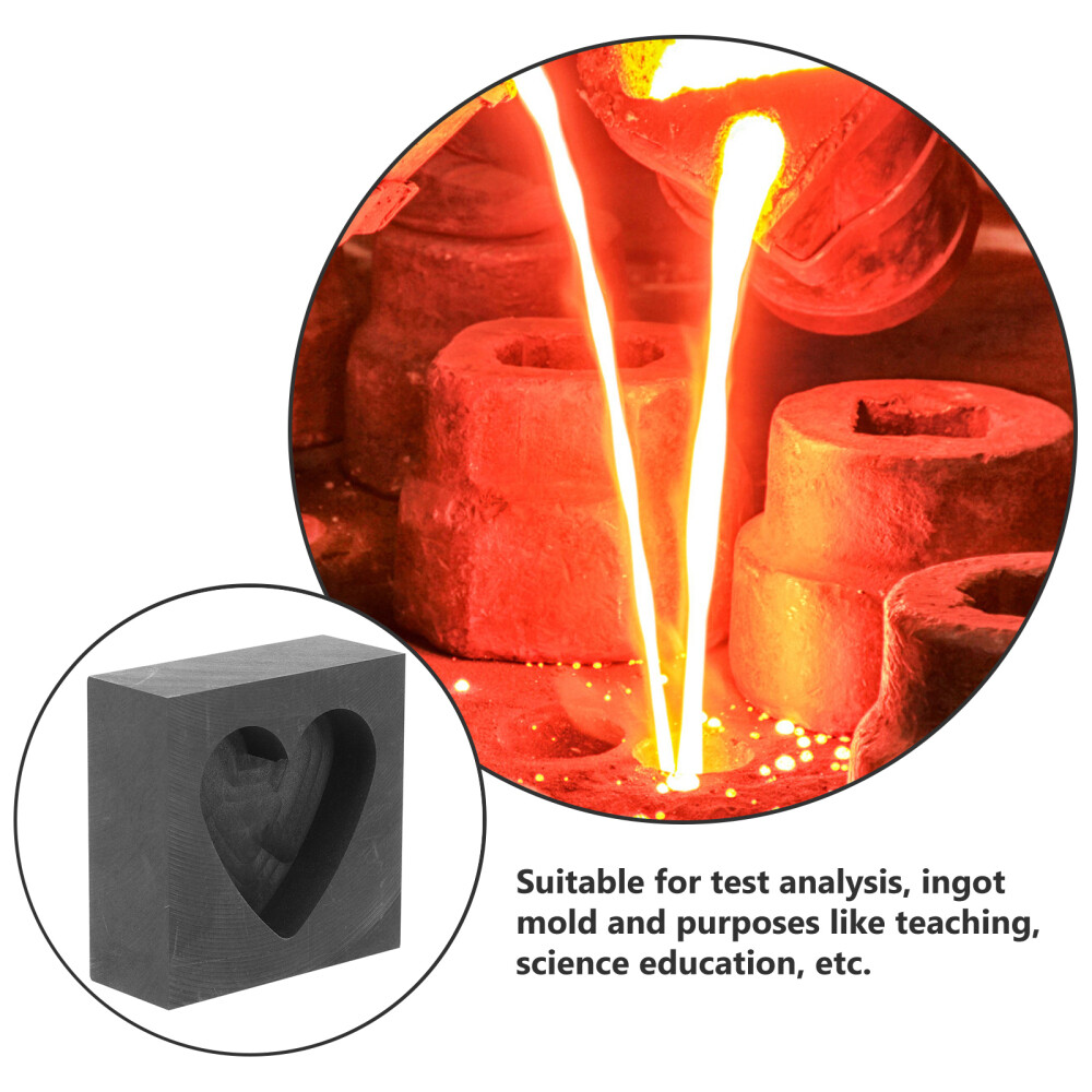 Graphite Molds for Casting Refining Scrap Heart Shaped Ingot Manual Gold Model
