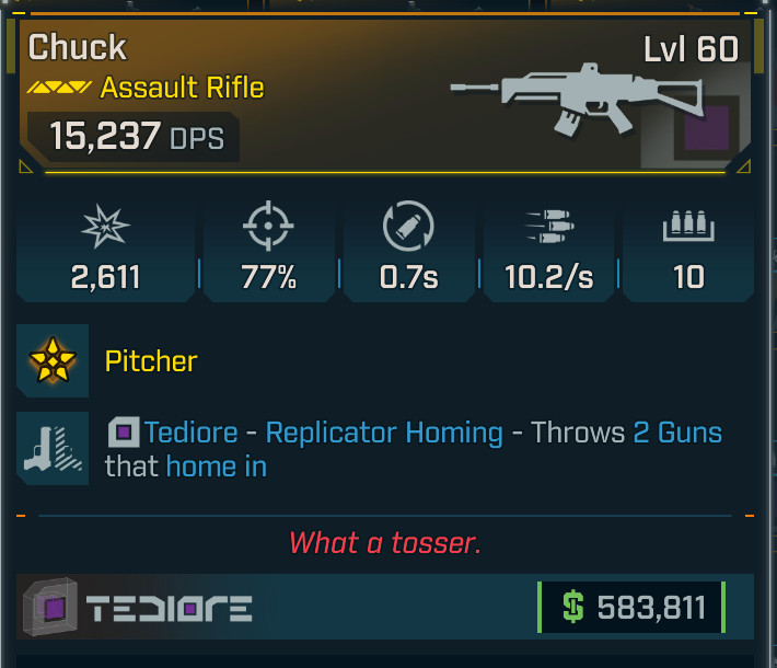 Borderlands 4 ⭐CHUCK ASSAULT RIFLE⭐REPLICATOR - HOMING