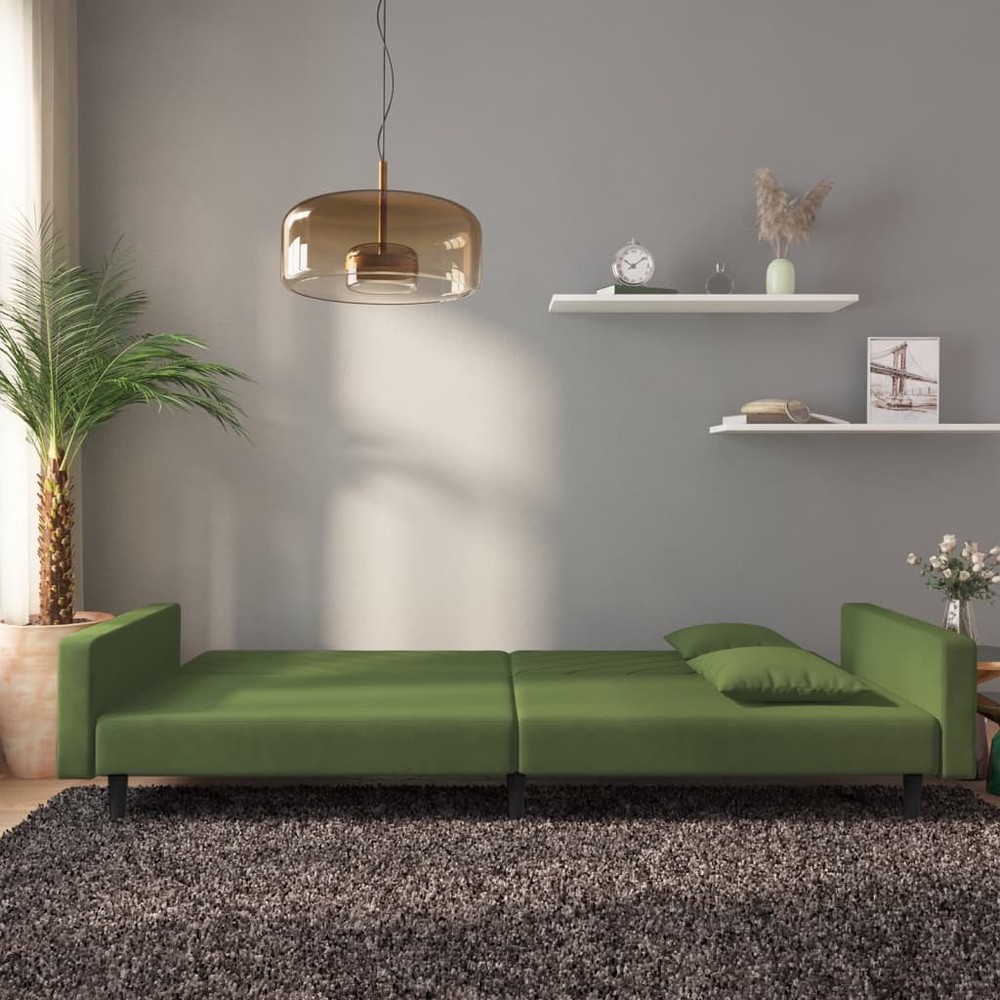 Sofa Bed Dark Green Velvet (100% polyester) Standard