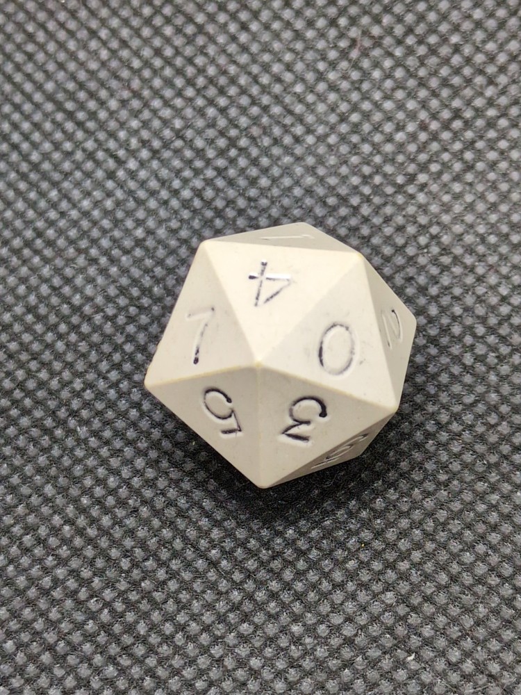 Vintage Gamescience Biege D20 (0-9) Twice Dice