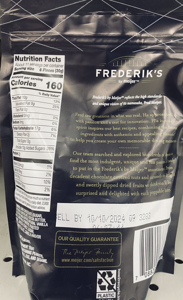 FREDERIK'S DARK CHOCOLATE Almonds 12 oz Bag