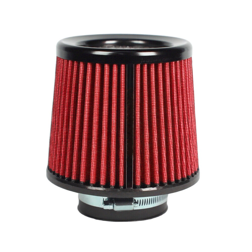 Red 3" 76mm High Flow Inlet Cold Air Intake Cone Replacement Dry Air Filter