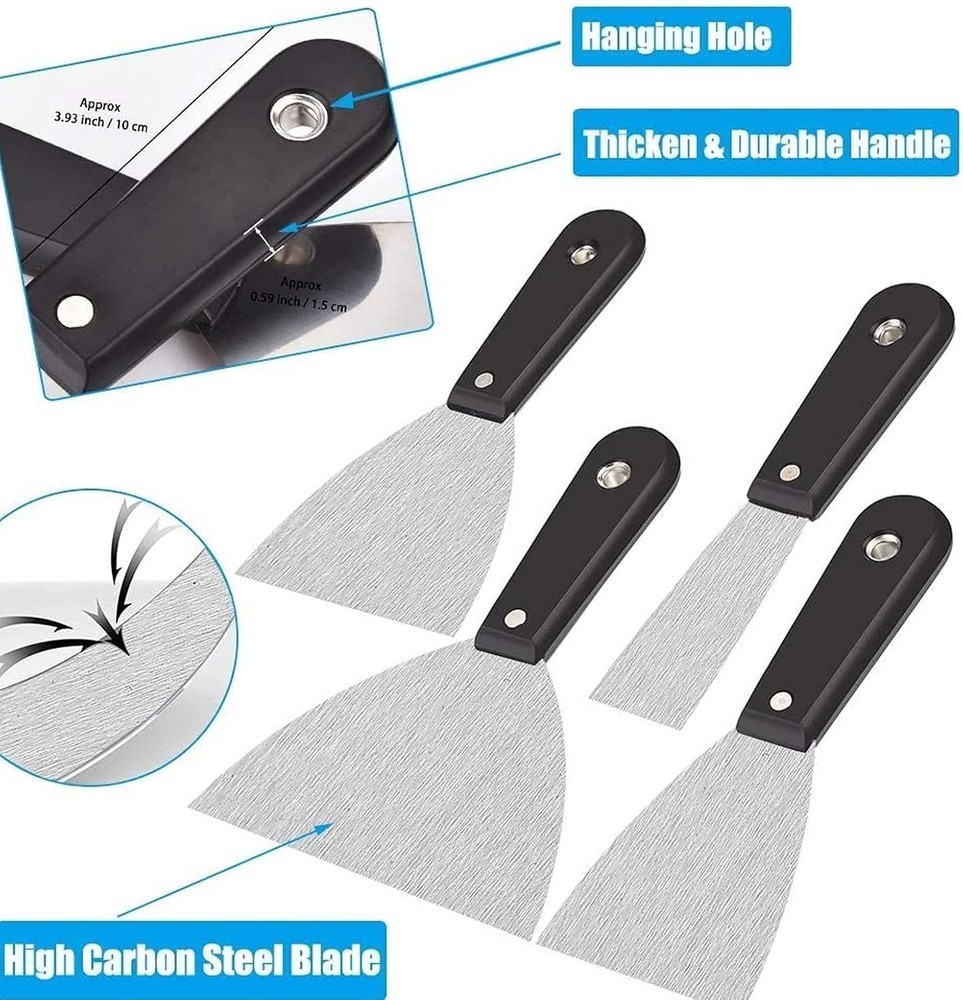 7 PCS Drywall Paint Scraper Tools w Storage Bag Spackle Drywall Putty Knife Set