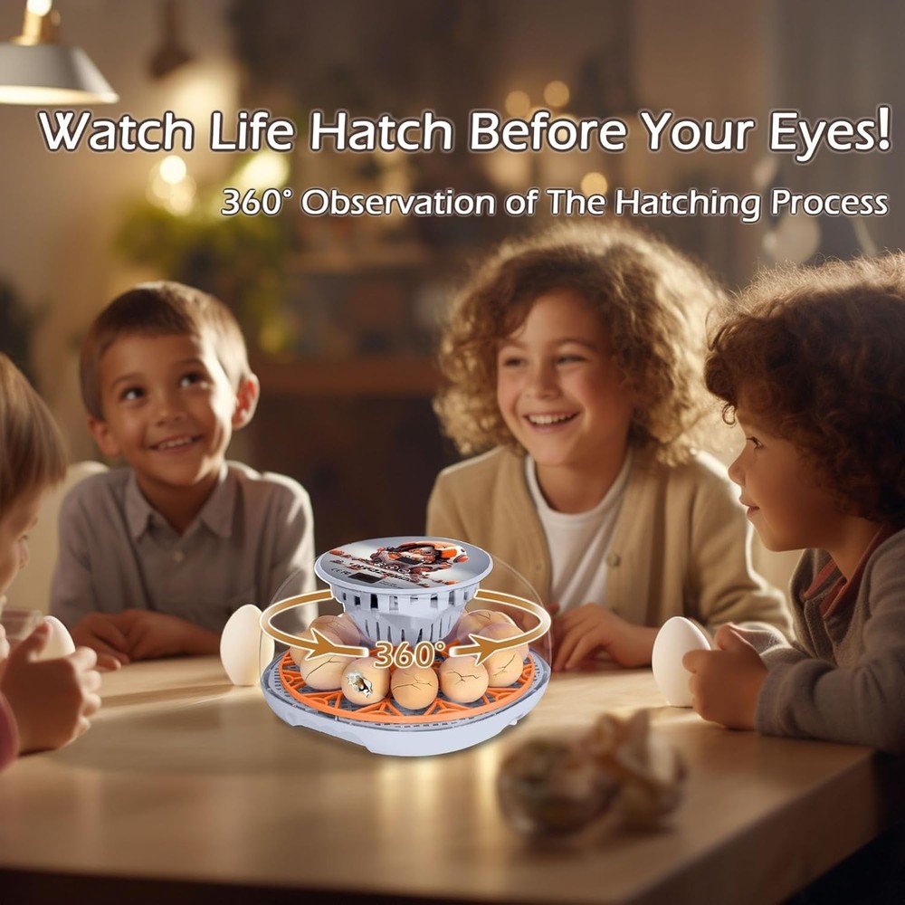 Smart 12-Egg Incubator with Automatic Turner & Temperature Control - Mechachick