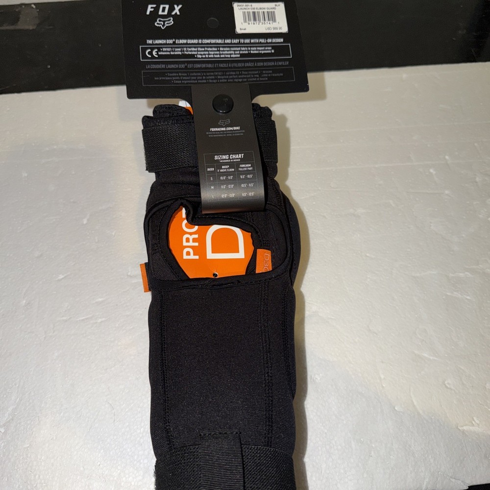 Fox Head Racing Launch D30 Elbow Guard Black Size Small NWT