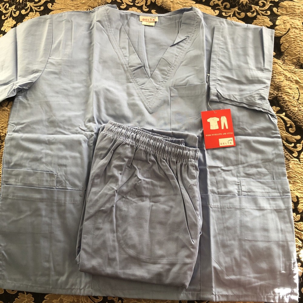 New Delta Blue Scrub Set. Size Large