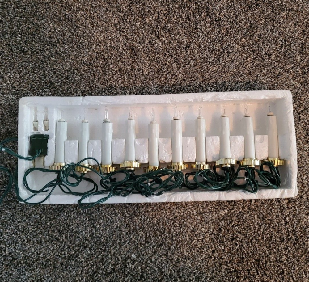 String of 10 Mini White Drip Candle Lights Christmas White