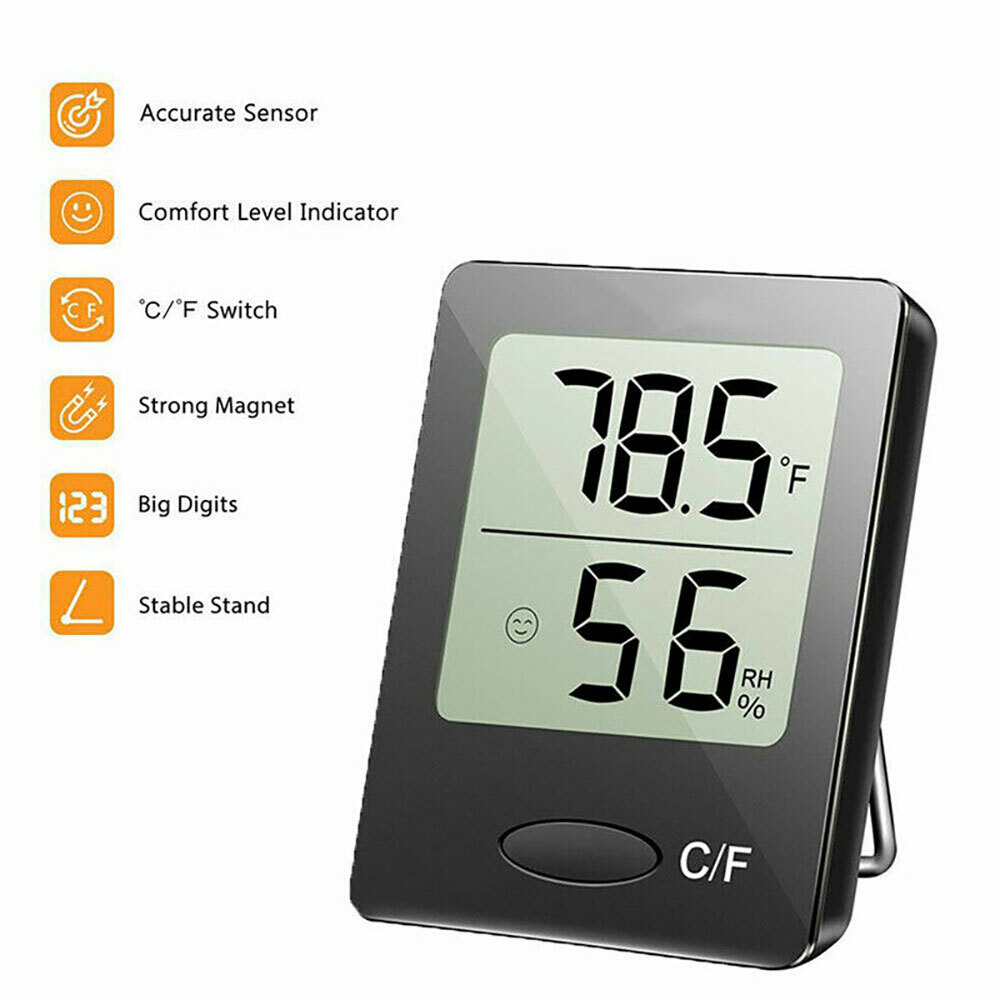 Hot Digital Room Thermometer Indoor Hygrometer Temperature Humidity Meter Clock