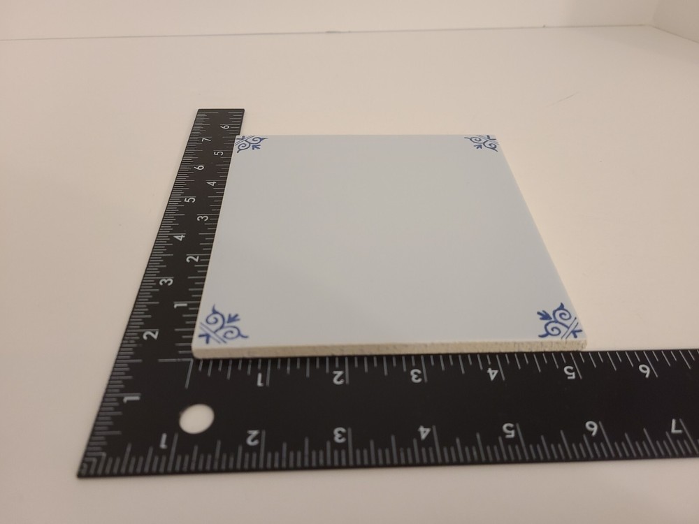 Hand Painted Dutch Delft Blank/Empty Square Pottery Tile 5 1/8”