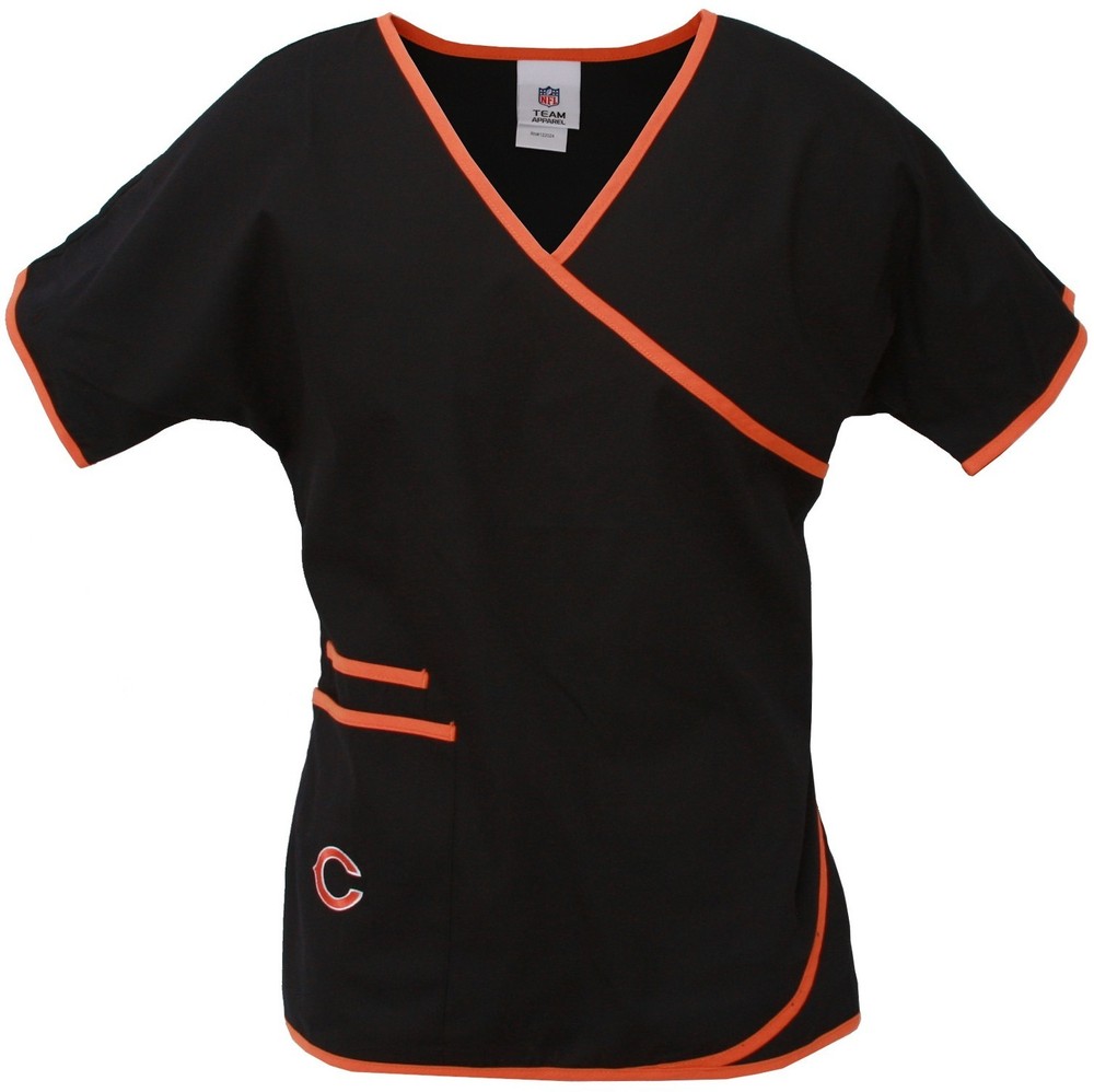 Chicago Bears Women's Mock Wrap Scrub Top