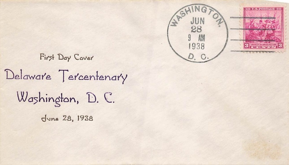 836 3c DELAWARE - Nix cachet - DC