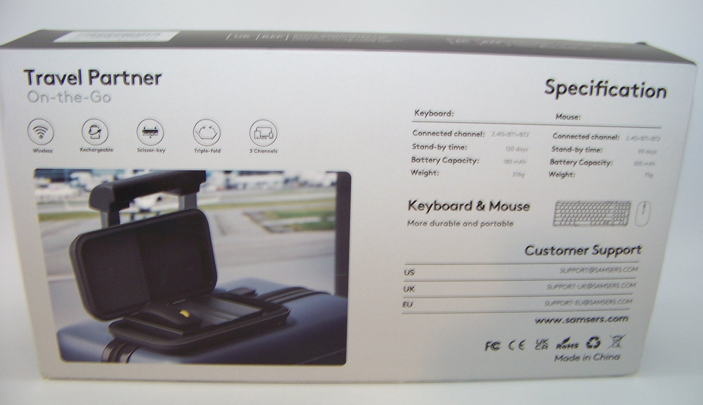Samsers Full Size Folding Keyboard & Mouse Bluetooth Keyboard Combo, Black
