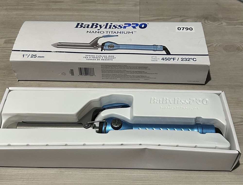 BaBylissPRO Nano Titanium Spring Curling Iron - Blue - 1.25"