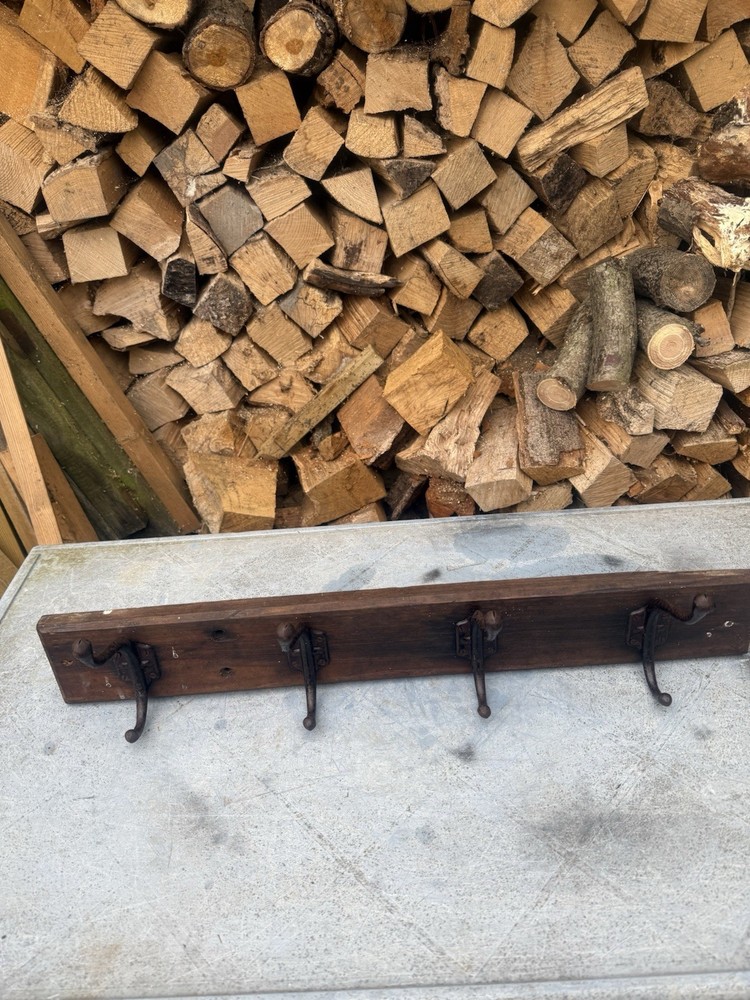 Vintage School Coat Hat Rack Hooks