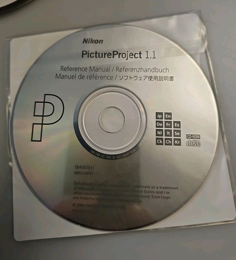Nikon Picture Project 1.1 Windows & Mac CD-Rom & Reference Manual. New Sealed