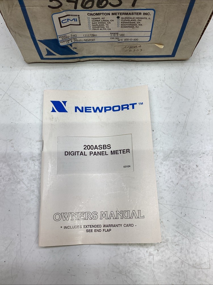 Newport Digital Panel Meter 200AS-3-A3 NIB