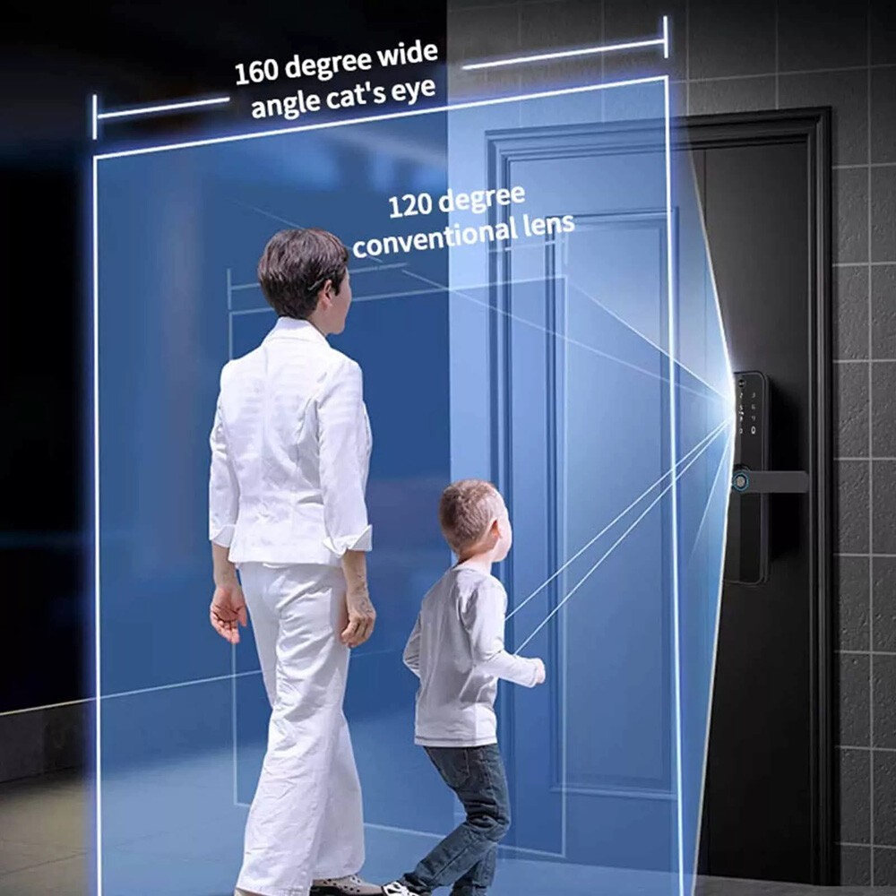 Face Recognition Tuya Wifi Smart Door Lock Visual Intercom Fingerprint
