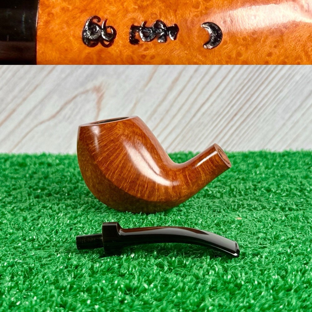 SAM LEARNED FREEHAND BENT EGG ARTISAN PIPE, CRESCENT MOON GRADED. USA