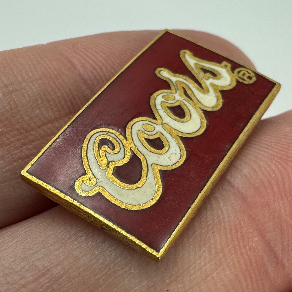 Vintage Coors Red Script Logo Enamel Lapel Pin Beer Rectangle