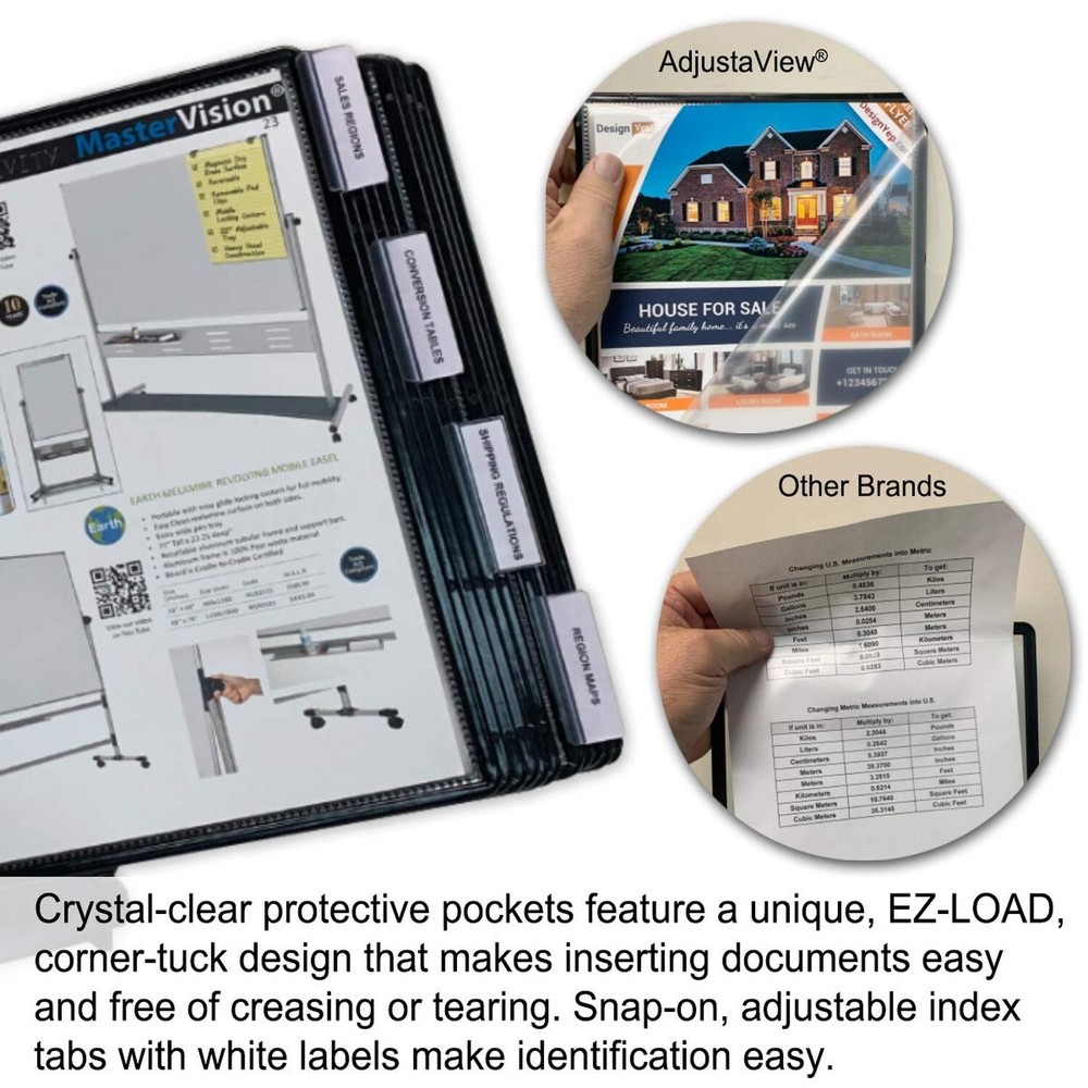 Ultimate Office AdjustaView 20-Pocket Desk Reference Organizer with Easy-Load...