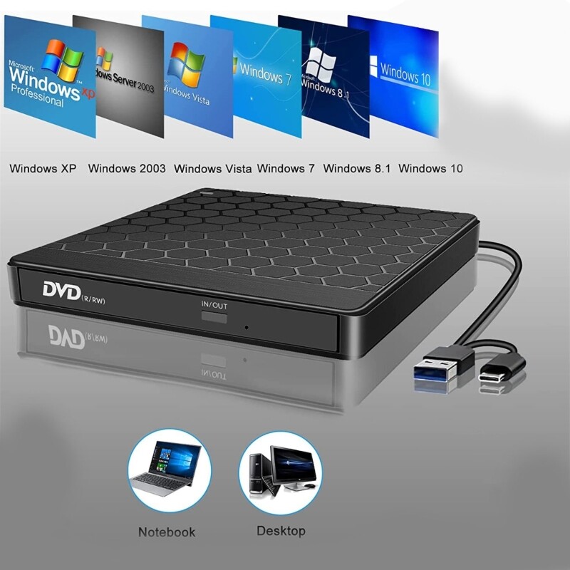 External DVD for Laptop 6 in USB DVD Player for Laptop Disk