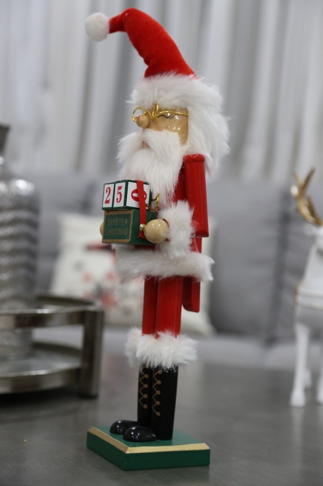 14 inches Handmade Christmas Nutcracker Decoration Santa Countdown