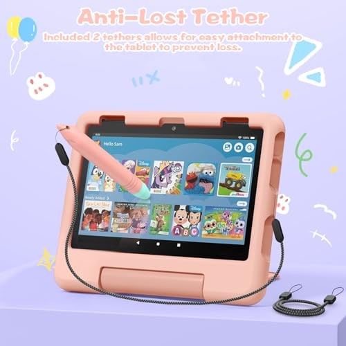 Stylus Pens for Kids, 2 Pack Kid-Friendly Tablet Pen with Tethers Work for
