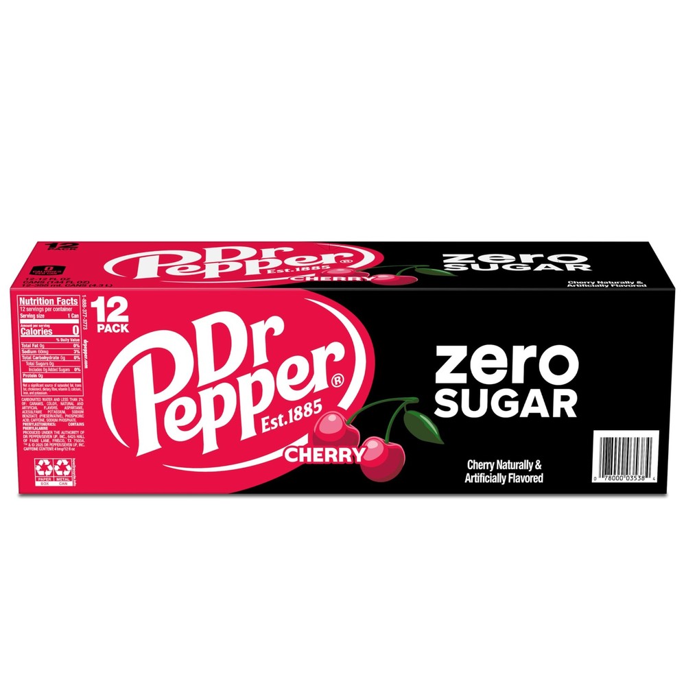 DR PEPPER ZERO SUGAR - CHERRY, 12 OZ, 12 PK
