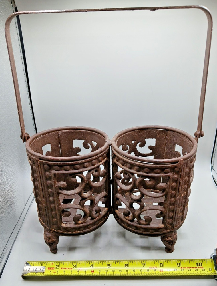 Cast Iron Two Bottles Holder