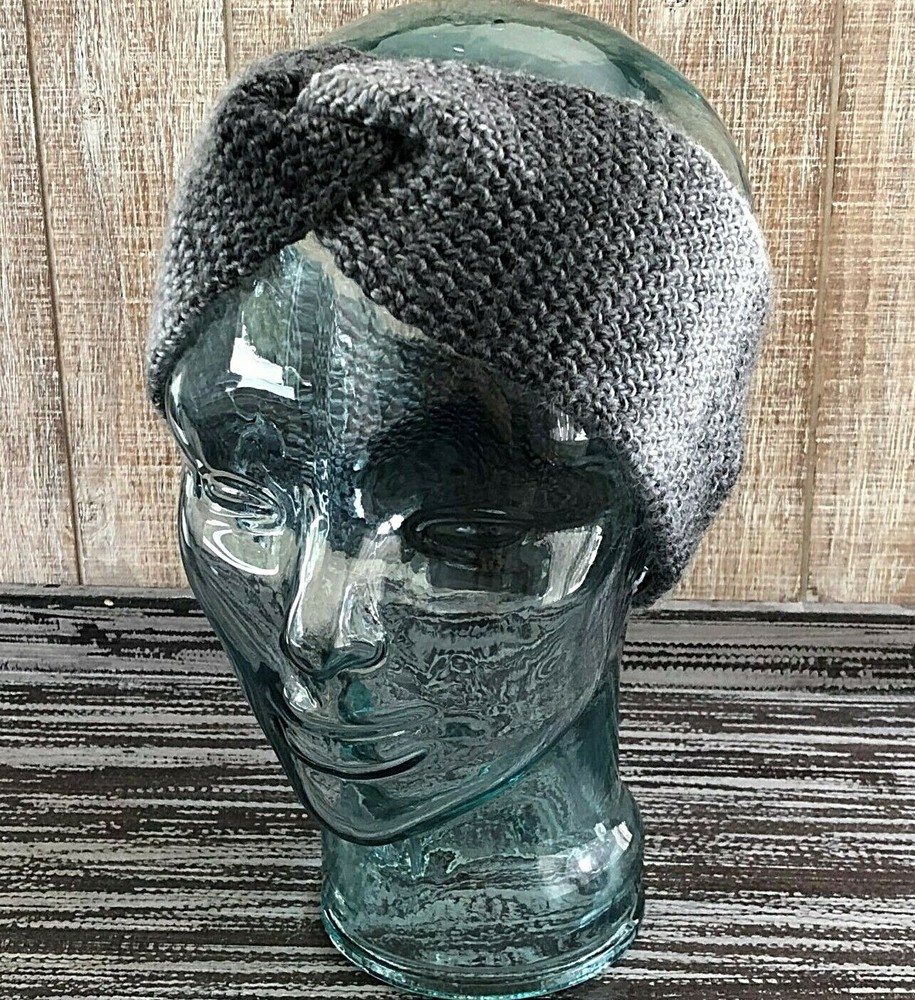 Crochet Gray Headband Ear Warmer Handmade