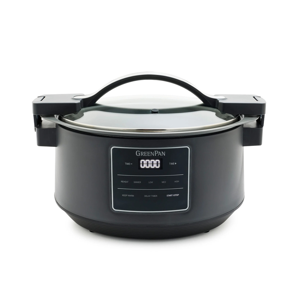 8 Quart Locking Lid Slow Cooker, Healthy Ceramic Nonstick, Graphite