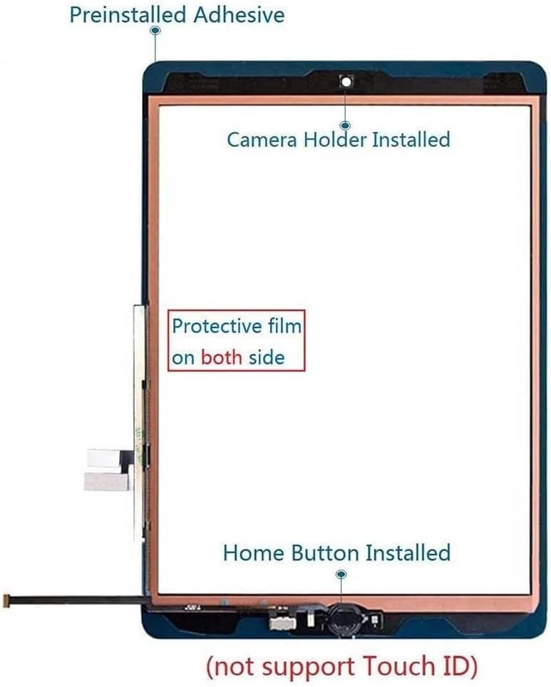 for iPad 9 (9th Generation) Screen Replacement Digitizer Touch Glass Kits,...