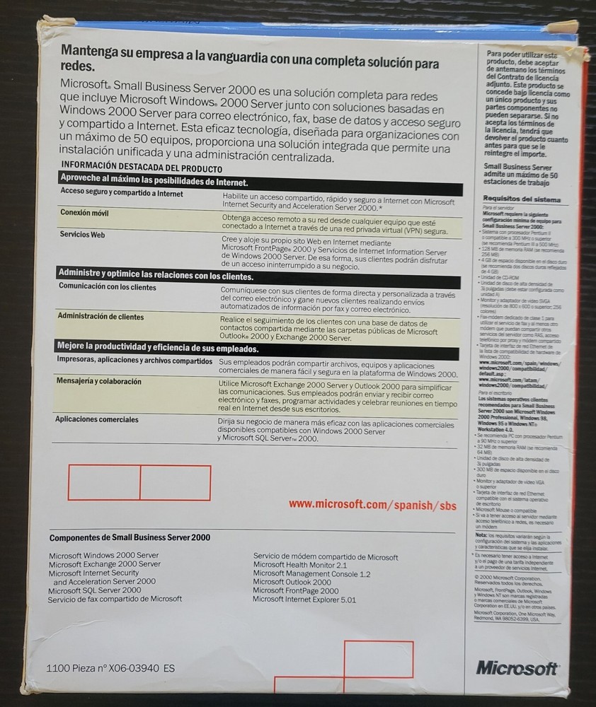 Microsoft Small Business Server 2000 in Spanish - Rare finding