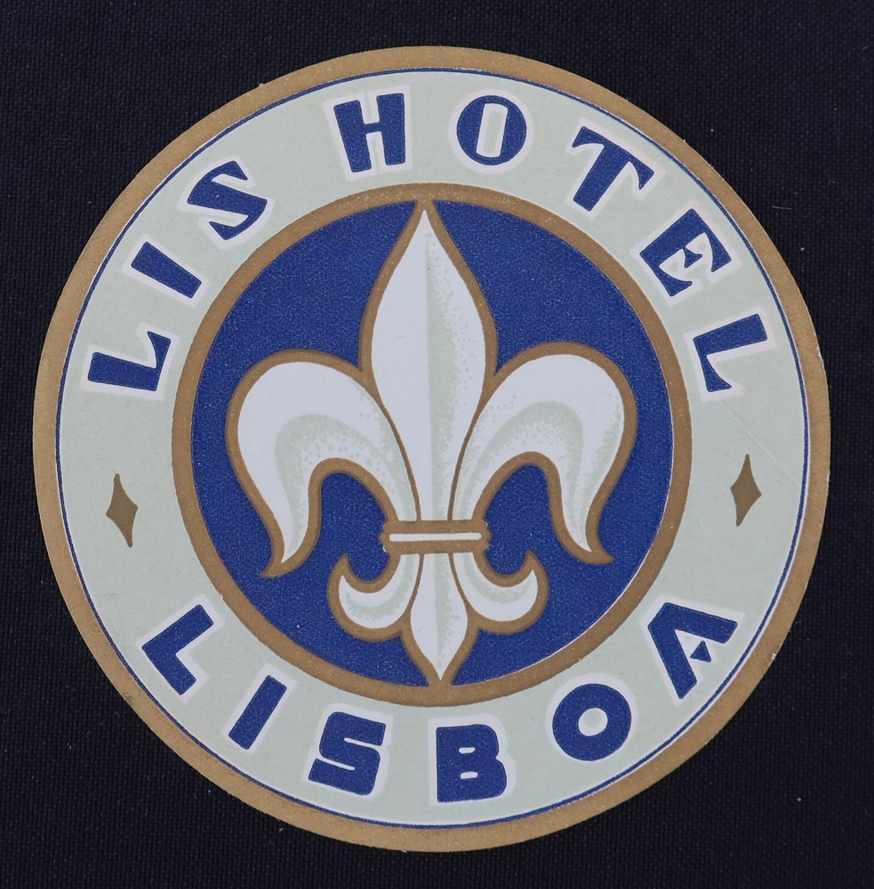 Old label HOTEL LIS LIBOA Lisbon suitcase luggage label 3