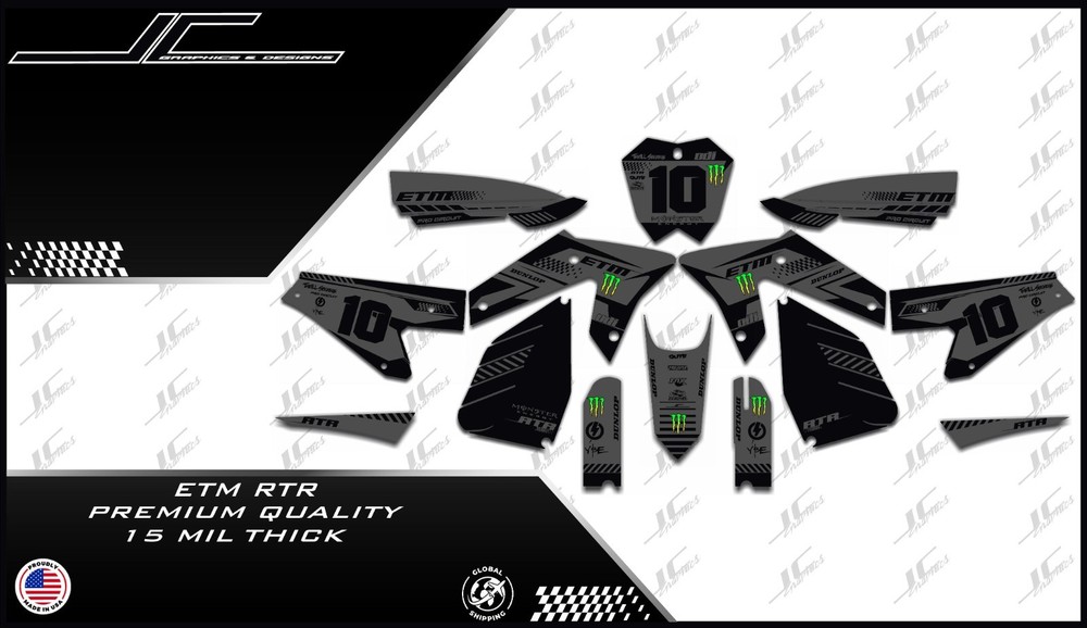 ETM RTR graphics kit decals  THICK AND HIGH GLOSS .....