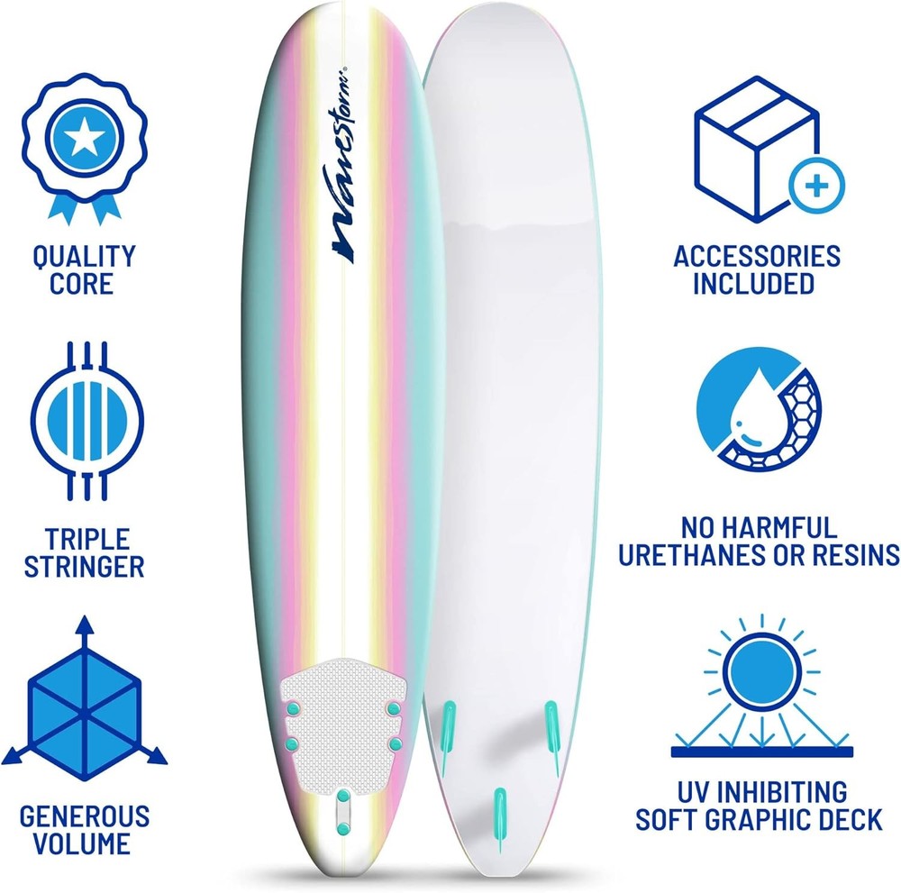 Wavestorm - Classic Soft Top Foam 8ft Surfboard