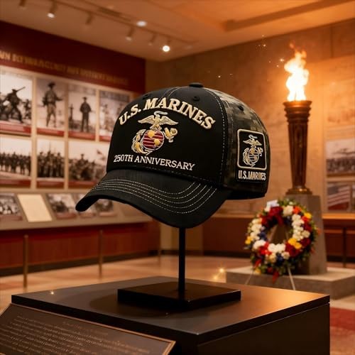 Marine Corps 250th Anniversary Commemorative Adjustable Cap for Veterans &