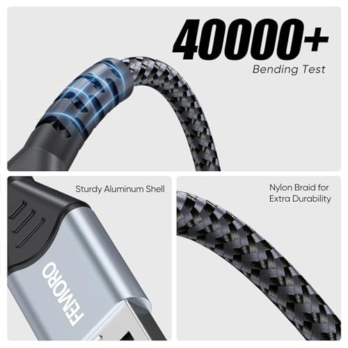 Micro USB Cable 6ft 480Mbps Data Transfer & 12W Charging, USB A to MicroUSB