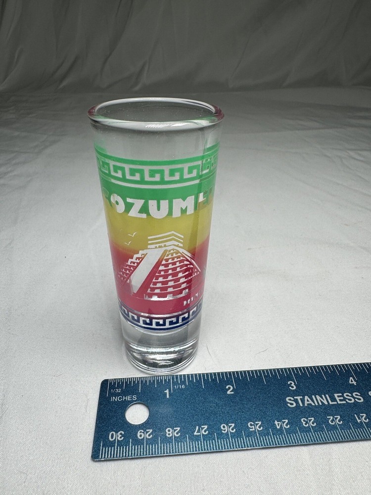 Cozumel Mexico shot glass Pyramid
