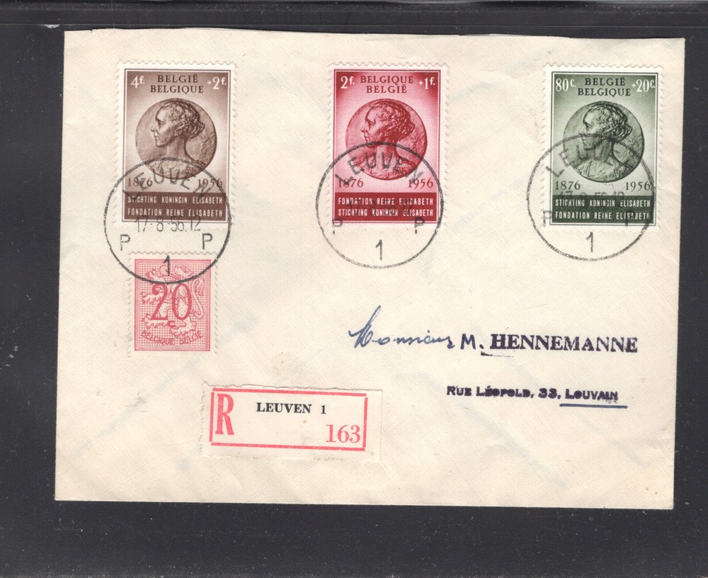 Belgium  B289-91  on  registered  cover
