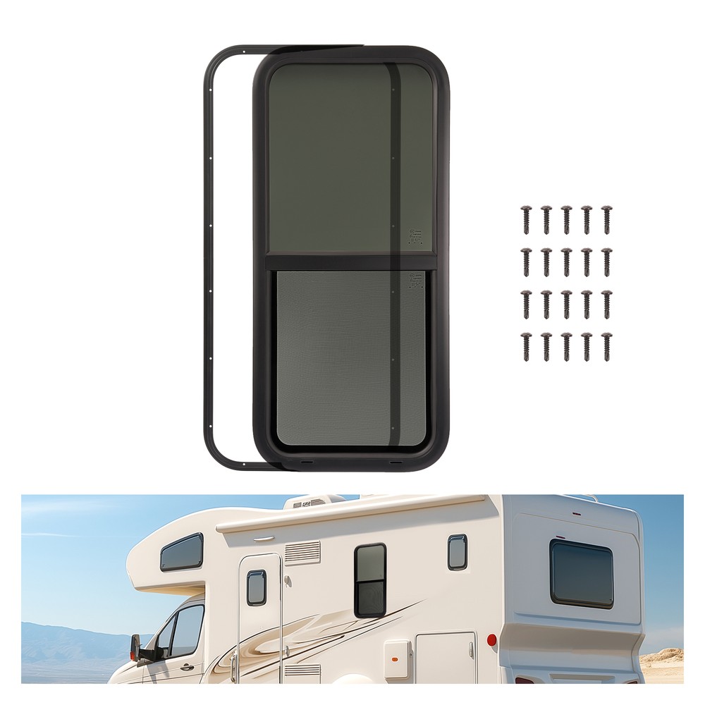 18" W X 40" H Vertical Slider RV Tined Window w/Screen For RV Camper Trailer
