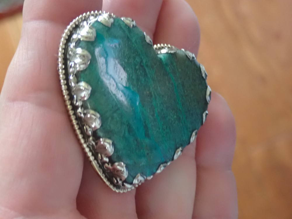 Turquoise Jasper Heart Adjustable