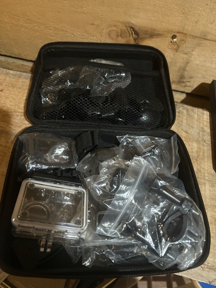 onn. Camera Accessory Bundle Black Case with Mounts & Accessory Compartments