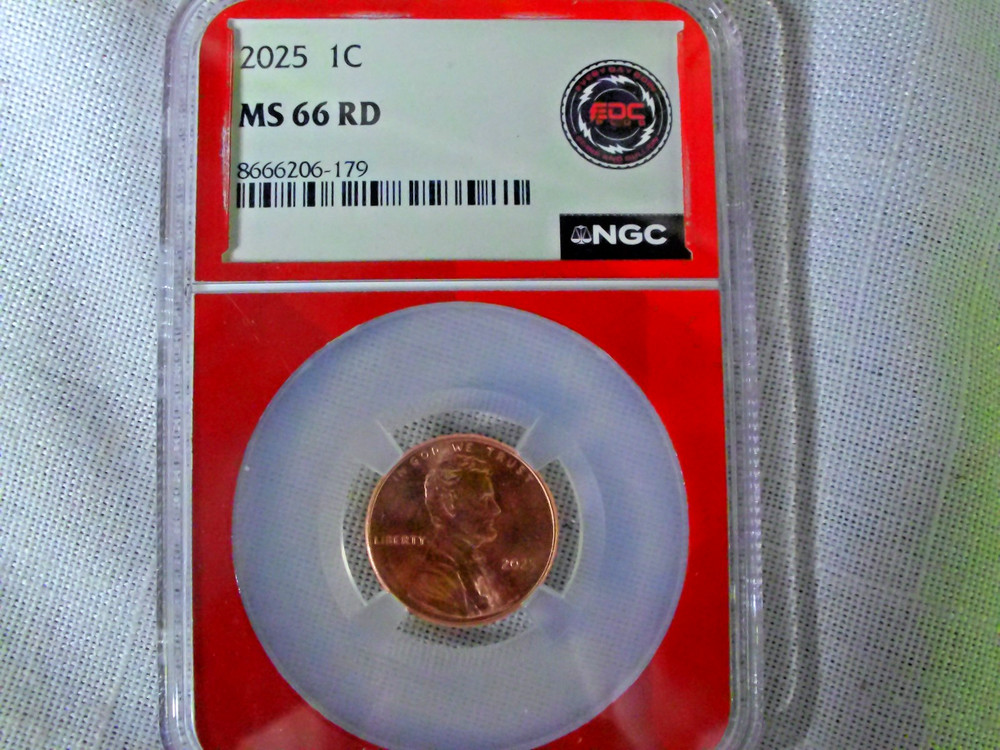 2025 P 1c Lincoln Shield Cent Coin MS 66 RD