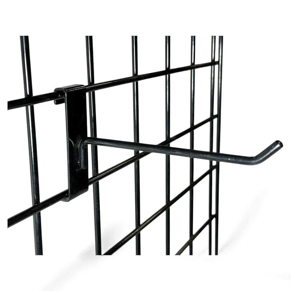 6” Gridwall Hooks - 25 Black Hooks For 3” Gridwall