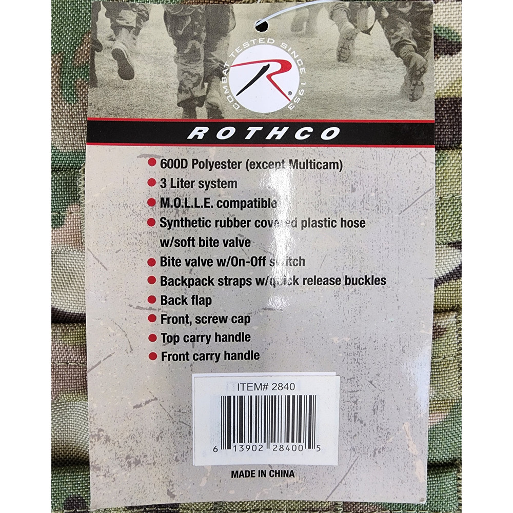 New Multicam Rothco Hydration Carrier *mocinc.1982*