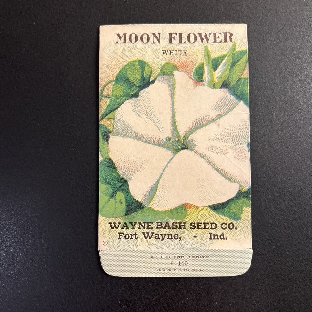 Moon Flower Antique Seed Packet, Wayne Bash, Fort Wayne, Indiana, Kitchen Decor