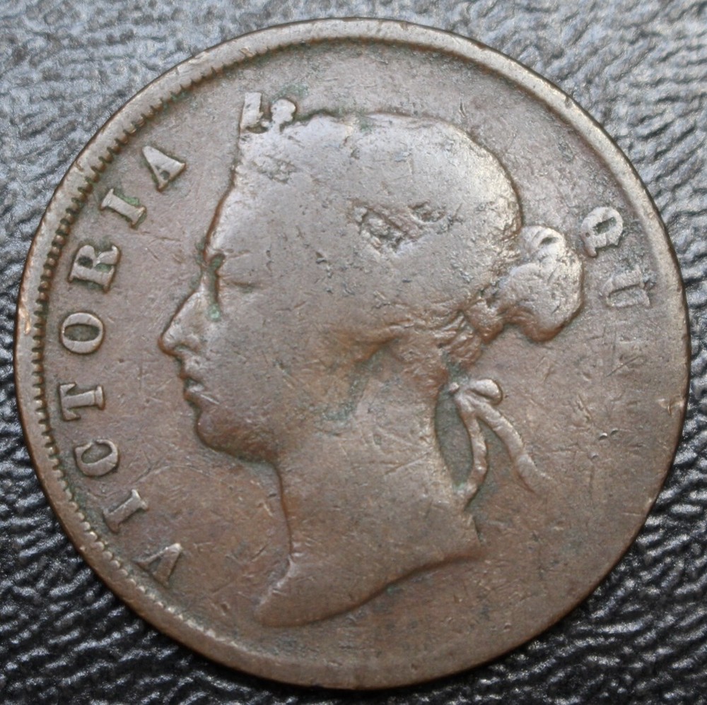 1895 STRAITS SETTLEMENTS - 1 CENT - BRONZE - Queen Victoria