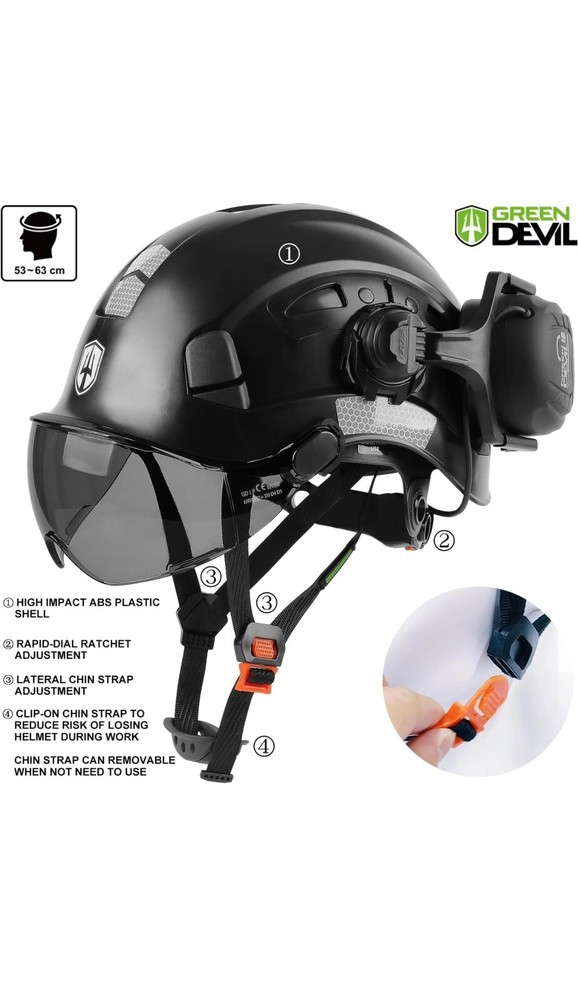 Casco de seguridad casco duro con visera y Bluetooth￼